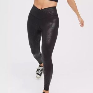Aerie Crackle Faux Leather Leggings